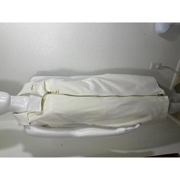 Calvin Klein White Moto Zip Dress Size 10 Sleeveless Belted Minimalist Chic - Picture 6 of 6